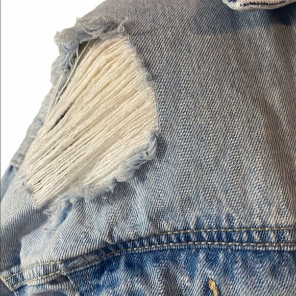 Women’s Forever 21 Distressed Jean Jacket • Medium - Picture 6 of 16